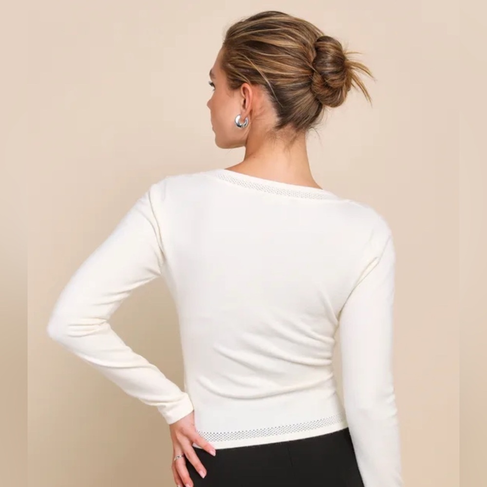 Lulus Pointelle Top - Picture 2 of 7